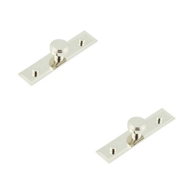 2 PACK 30mm Polished Nickel Cupboard Knob with Stepped Backplate for Stylish Interiors - Kitchen Cabinet Knob