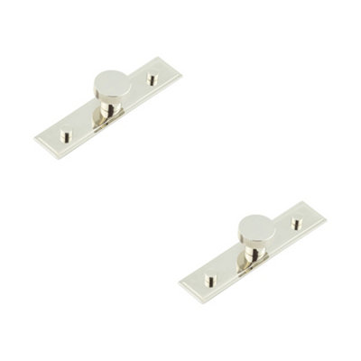 2 PACK 30mm Polished Nickel Cupboard Knob with Stepped Backplate - Kitchen Cabinet Knob