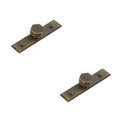 2 PACK 30mm Stepped Antique Brass Cupboard Knob for Modern Interiors - Kitchen Cabinet Knob