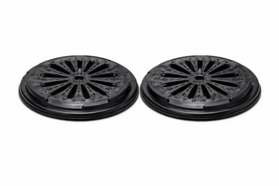 2 Pack 330L Black Recycled Plastic Garden Composter Bins With Base ...