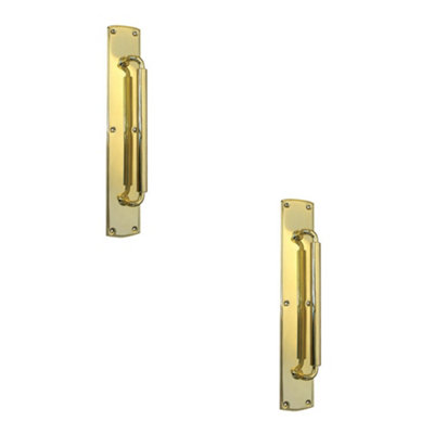 2 PACK 390mm Polished Brass Pull Handle for Doors and Cabinets - Door Handle