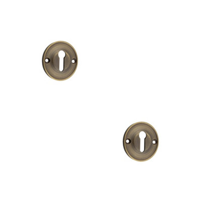2 PACK 40mm Antique Brass Standard Keyway Escutcheon for Luxury Homes ...