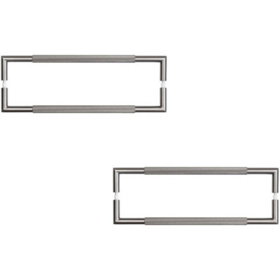 2 PACK 425mm Gun Metal Knurled Pull Handle for Modern Interiors - Door Handle