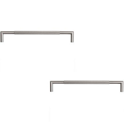 2 PACK 425mm Gun Metal Knurled Pull Handle - Stylish & Durable - Door Handle