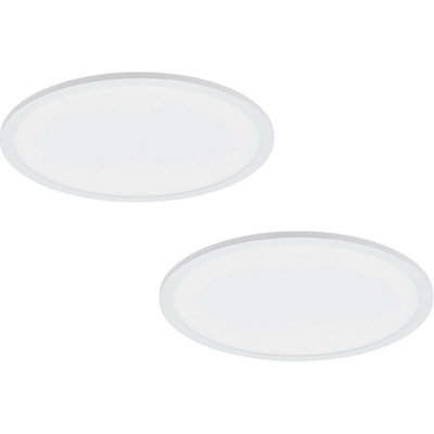 2 Pack 450mm Modern LED Ceiling Light - Slim Round Design, 28W, 4000K Brightness