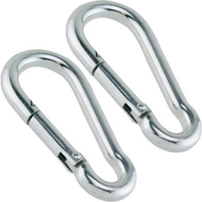 2 PACK 4mm Quality Stainless Steel Carbine Wire Rope Clip Hook Carabina