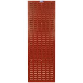 2 PACK - 500 x 1500mm Red Louvre Wall Mounted Storage Bin Panel - Warehouse Tray
