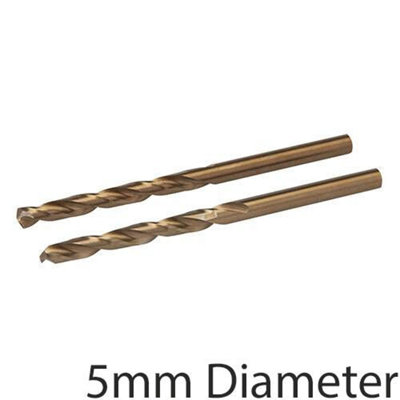 2 PACK 5mm Cobalt High Speed Steel HSS Drill Bits Hardened Steels Cast Iron DIY at B Q