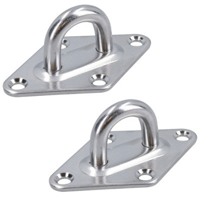 2 Pack 5mm Diamond Eye Plate Tie Down Anchor Ring Stainless Steel A2