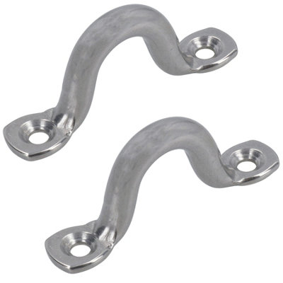 2 Pack 5mm Stainless Steel Wire Sheet Eye Tie Down Hook Strap 316 Marine Grade