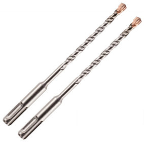 2 Pack - 5mm x 160mm Long SDS Plus Drill Bits. TCT Cross Tip With Copper Coating. High Performance Hammer Drill Bits