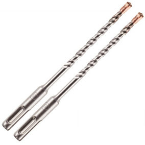 2 Pack - 5mm x 210mm Long SDS Plus Drill Bits. TCT Cross Tip With Copper Coating. High Performance Hammer Drill Bits