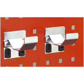 2 PACK - 60mm Pipe Bracket Arms - Square PERFO Mount - Wall Panel Storage Set