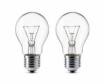 2 Pack 60W Traditional GLS Incandescent Bulbs, E27 Edison Screw Cap ...
