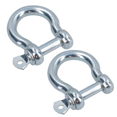 2 PACK 6mm Galvanised Bow Shackle Single Shackle Link Chandlery Boat Yacht