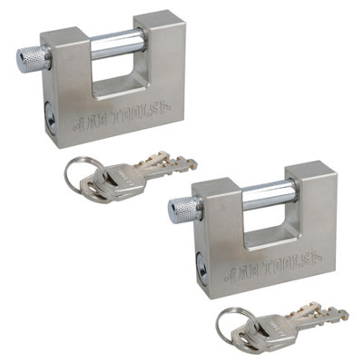 2 PACK 70mm Shutter Padlock Lock 3 keys Security Solid Shed Garage Storage