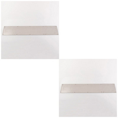 2 PACK - 750mm x 150mm Plain Door Kickplate - Satin Stainless Steel Kick Plate Protector
