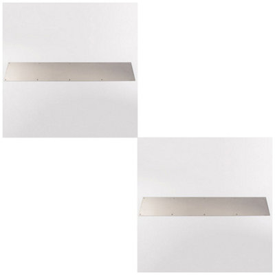 2 PACK - 815mm x 150mm Plain Door Kickplate - Satin Stainless Steel Kick Plate Protector