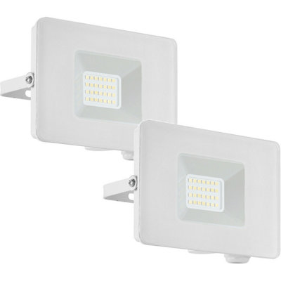 2 Pack Adjustable IP65 Outdoor LED Flood Lights - 20W White Porch Lamps