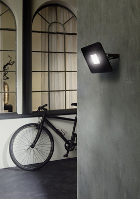 2 Pack Adjustable IP65 Outdoor LED Flood Lights - 50W Black Porch Lamps