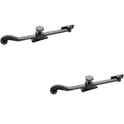 2 PACK Antique Black 250mm Range Sliding Screw Down Stay for Windows - Window Peg Bar