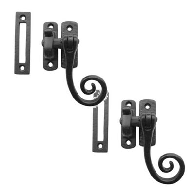 2 PACK Antique Black Casement Fasteners - 85mm Range for Windows - Window Handle
