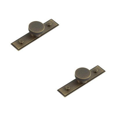 2 PACK Antique Brass 40mm Stepped Cupboard Knob for Stylish Interiors - Kitchen Cabinet Knob