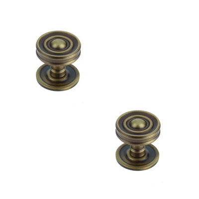 2 PACK Antique Brass Cupboard Knob for Elegant Home Decor - Kitchen Cabinet Knob