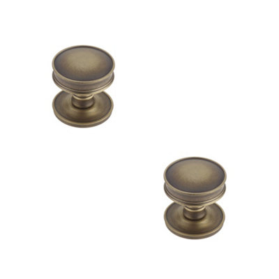 2 PACK Antique Brass Cupboard Knob for Elegant Interiors - Kitchen Cabinet Knob