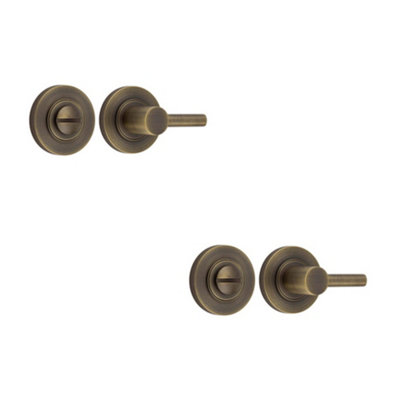 2 PACK Antique Brass Easy Turn & Release Lock for Luxurious Homes - Door Handle