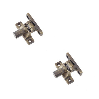 2 PACK Antique Brass Fasteners - Pattern 2 for Crafting and DIY Projects - Window Fastener