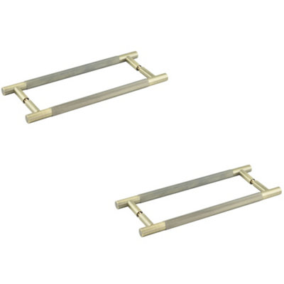 2 PACK Antique Brass Pull Handle 300mm Back to Back - Premium Quality - Door Handle