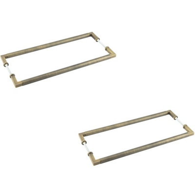 2 PACK Antique Brass Pull Handle 425mm for Cabinets and Doors - Door Handle