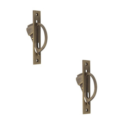 2 PACK Antique Brass Sliding Door Edge Pull for Modern Homes - Door Handle