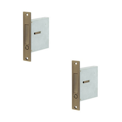 2 PACK Antique Brass Sliding Door Edge Pull - Stylish and Functional Hardware