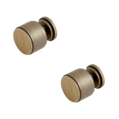 2 PACK Antique Brass Stepped Cupboard Knob for Elegant Interiors - Kitchen Cabinet Knob