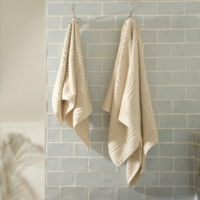 2 Pack Arch Jacquard Hand Towel Cotton Bathroom Absorbent Quick Drying Cloth