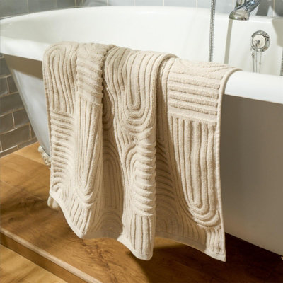 2 Pack Arch Jacquard Hand Towel Cotton Bathroom Absorbent Quick Drying Cloth - 3