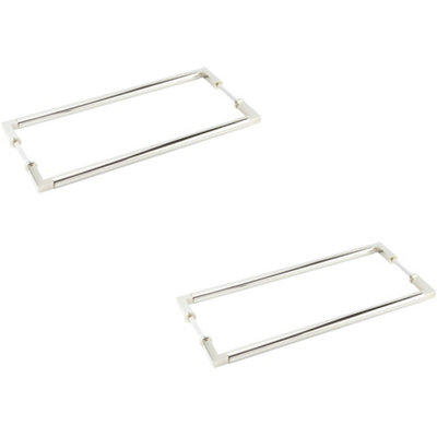 2 PACK Back to Back Polished Nickel Pull Handle - 425mm - Door Handle