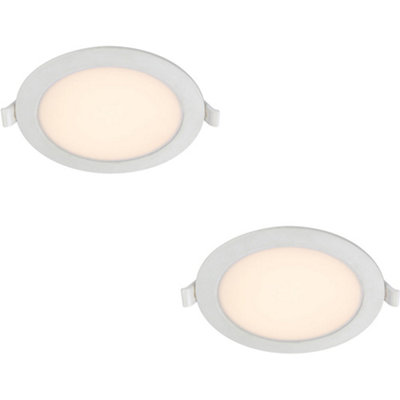 2 PACK Backlit Recessed Ceiling Downlight - 8W CCT LED - Integrated Control Gear