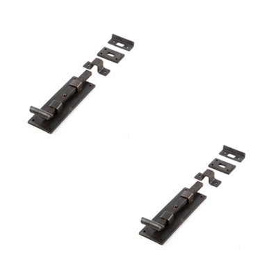 2 PACK Beeswax Finished 152mm Straight Bolts for Enhanced Door Security - Door Bolt Lock