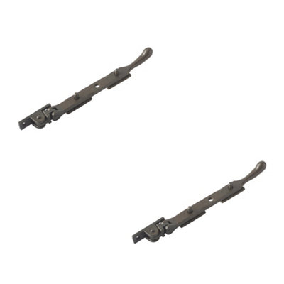 2 PACK Beeswax Finished Bulb End Casement Stays - 203x15x6mm - Window Peg Bar