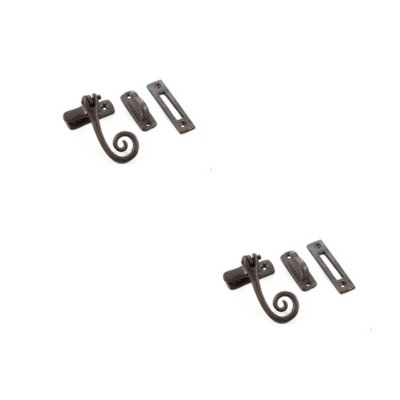 2 PACK Beeswax Range Curly Tail Casement Fasteners 90x55mm - Durable & Stylish Design - Window Handle