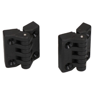 2 Pack Black Polyamide Hinge Reinforced Plastic 39x39mm Italian Made Industrial