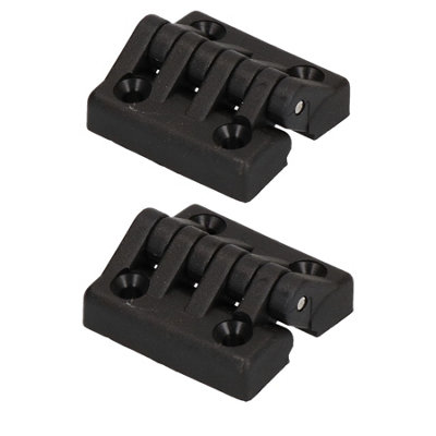 2 Pack Black Polyamide Hinge Reinforced Plastic 48x49mm Italian Made ...