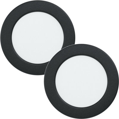 2 Pack Black Round LED Flush Downlights for Wall and Ceiling