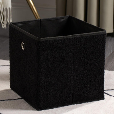 2 Pack Boucle Cube Folding Space Saving Storage Boxes