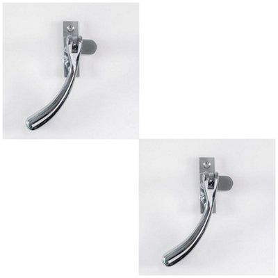 2 PACK - Bulb Ended Casement Window Fastener - 98mm Handle 45mm Centres Polished Brass