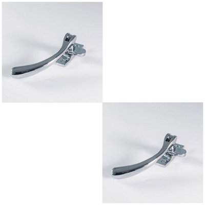 2 PACK - Bulb Ended Casement Window Fastener - 98mm Handle 45mm Centres Polished Chrome