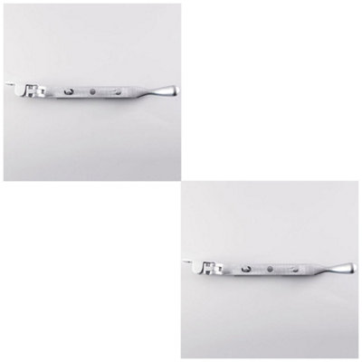 2 PACK - Bulb Ended Casement Window Stay 203 x 16mm Satin Chrome Pear Drop Handle Bar